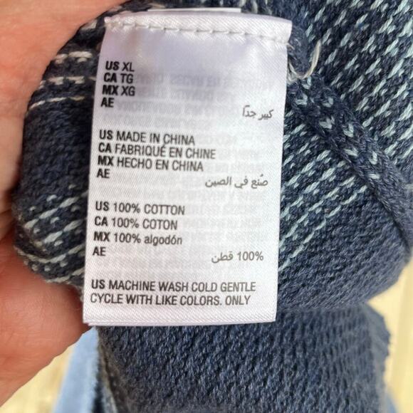 Karen Scott Women's Blue Grey Striped Mock Neck Sweater Size XL. NEW - Picture 6 of 6